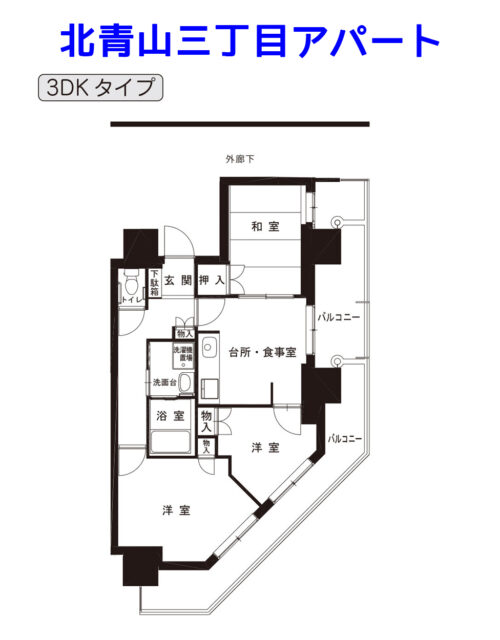 都営住宅 北青山三丁目アパート 3DK 間取り